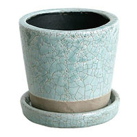 ダルトン フラワーポット 高さ11cm カラー グレーズド ポット クラシックグリーン 313983 1個（直送品）