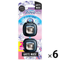 ファブリーズ クルマ 自動車エアコン送風口用消臭・芳香剤 ホワイトムスクの香り 1セット（1パック（2個入）×6） P＆G