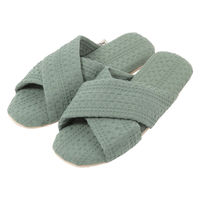 ワッフルクロスルームサンダル Ｌ(25～27cm) グリーン LAKOLE/ラコレ