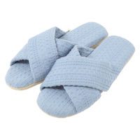 ワッフルクロスルームサンダル Ｌ(25～27cm) ライトブルー LAKOLE/ラコレ