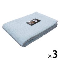 林 バスタオル　ホテルタイプ　バラエティカラー5　ブルー（青） 1セット（3枚）