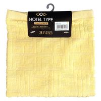林 ウォッシュタオルホテルタイプ　バラエティカラー5　イエロー  1パック(同色3枚)