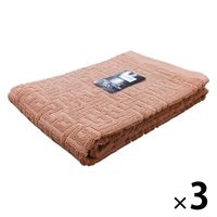 林 バスタオル　ホテルタイプ　バラエティカラー5　ブラウン（茶）　1セット（3枚）