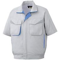 ミドリ安全 作業服 春夏 半袖 ブルゾン 帯電防止 GS481 LL シルバーグレー 3121193606 1点（直送品）