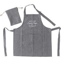不二貿易 お手伝いエプロン Salt&Pepper チャコール 71953 1枚