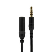 オウルテック マイク リモコン付きイヤホン対応オーディオ延長ケーブル 1.5m OWL-CB35PJ15-BK 1個