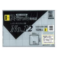 吉忠化学工業 吉忠化学 透明ポリ袋 ポリースマイル 100枚 No.12 3103139ポリースマイル12 1パック(100枚)×2（直送品）