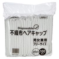 ジャパックス 不織布ヘアキャップ 100枚 白 JMH01 1パック(100枚)×3（直送品）