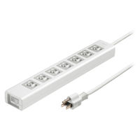 サンワサプライ 抜け止めシャッタータップ(3P・7個口・5m) TAP-F37SH-5Z 1本