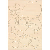 サンワ 木のモビールうみのいきもの 05424 1セット×3（直送品）