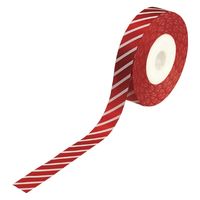 小堀リボン リボン ストライプ No1810 18mm 赤 1巻（直送品）