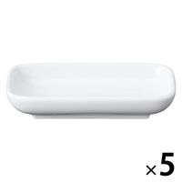 無印良品 白磁長角皿 小 約幅１１×奥行６．５×高さ２ｃｍ 1セット（1個×5） 良品計画
