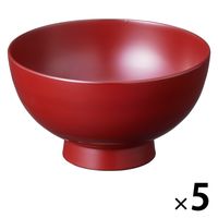 無印良品 河和田塗り汁椀 朱 約直径１２ｘ高さ６．５ｃｍ 1セット（1個×5） 良品計画