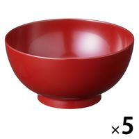 無印良品 河和田塗り丼 朱 約直径１３．５ｘ高さ６．５ｃｍ 1セット（1個×5） 良品計画