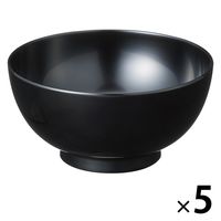 無印良品 河和田塗り丼 黒 約直径１３．５×高さ６．５ｃｍ 1セット（1個×5） 良品計画