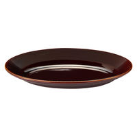 無印良品 磁器 リムオーバル皿 大 飴釉 約２８×１９ｃｍ 良品計画