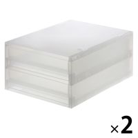 無印良品 ポリプロピレン 小物収納ケース 引出２段 約幅２６×奥行３７×高１６．５ｃｍ 1セット（1個×2） 良品計画