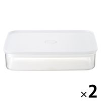 無印良品 フタをしたまま電子レンジで使える バルブ付き密閉保存容器 大 約幅２０×奥行２４．５×高さ５．５ｃｍ 2個 良品計画