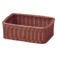 サンリツ KLEANE PLUS洗える抗菌素材のスクエアアメニティーバスケットS ブラウン 　1個