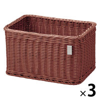 サンリツ KLEANE PLUS洗える抗菌素材のストレージBOX L ブラウン 　1セット（3個）