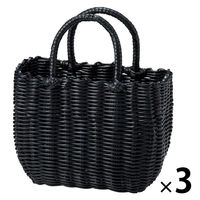 サンリツ PP客室用の洗える抗菌湯かご ブラック 　1セット（3個）