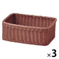 サンリツ KLEANE PLUS洗える抗菌素材のドライヤー入れバスケットL ブラウン 　1セット（3個）