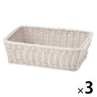 サンリツ KLEANE PLUS洗える抗菌素材の脱衣かご M ホワイト 　1セット（3個）