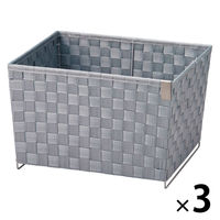 サンリツ KLEANE ZERO抗菌PPバンド素材の客室用脱衣かご、鞄置き グレー 　1セット（3個）