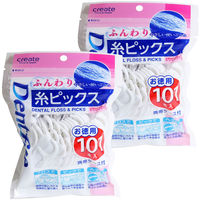 デントファイン 糸ピックス ふんわり 携帯ケース付 101本入×2個セット 4901387030153 1パック(101本入×2)（直送品）