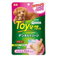 ペットキッス Toy発想のデンタルトリーツ メッシュフロスタイプ 超小型犬～小型犬用 チキン味 国産 4本入 1袋 ライオンペット