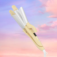 数量限定　SALONIA（サロニア）　2WAYストレート&カールヘアアイロン メロウクリームイエロー32mm  I-ne