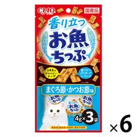 いなば CIAO チャオ 香り立つお魚ちっぷ まぐろ節・かつお節味 国産（4g×3袋）6袋  キャットフード 猫用 おやつ