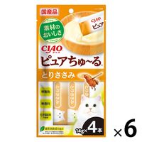 いなば CIAO チャオ ピュアちゅーる 猫 とりささみ 国産（14g×4本）6袋 ちゅ～る キャットフード ウェット 猫用 おやつ