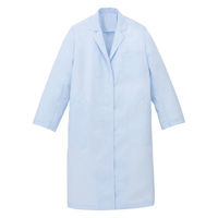 【再検品商品】住商モンブラン 女子長袖診察衣サックス シングル M 51-003 1枚　白衣　ドクターコート　レディース（わけあり品）