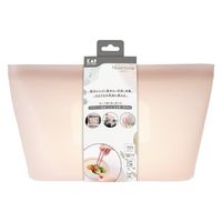 保存容器 シリコーンバッグ 自立型 1000ml ベージュグレー 電子レンジ・冷凍・食洗機OK 1個 貝印