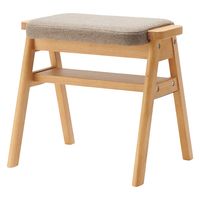 無印良品 再生ポリエステル混 木製スタッキングスツール ライトブラウン 幅４９．３×奥行３７×高さ４４ｃｍ 良品計画