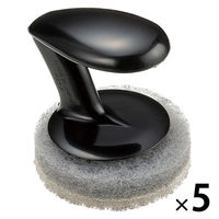 水だけで洗える シンク用スポンジ 本体＋スポンジ 水アカ・油汚れ キズつけにくい ブラック 日本製 1セット（1個×5） まめいた