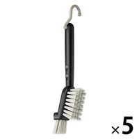 排水口洗い 排水口・三角コーナー洗いに 先端ブラシが底まで届く ブラック 日本製 1セット（1個×5）まめいた