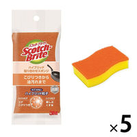 スリーエム（3M）スコッチブライト ハイブリッド貼り合わせスポンジ 抗菌 キッチン 食器 オレンジ HB-21KE-H（1個入×5）