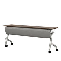 TOKIO 平行フォールディングテーブル2 可動幕板付 幅1800×奥行450×高さ720mm ダーク 1台（3梱包）