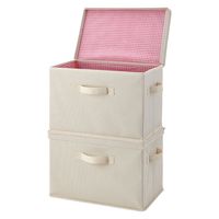 アイメディア 収納ケース フタ付整理箱 同色2個セット 折りたたみ チェック 449275 1個（直送品）