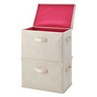 アイメディア 収納ケース フタ付整理箱 同色2個セット 折りたたみ ピンク 449274 1個（直送品）