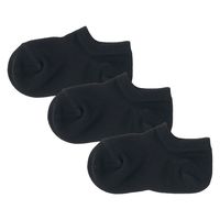 無印良品 キッズ 足なり直角 スニーカーイン（３足組） キッズ１５～１９ｃｍ 黒 良品計画