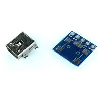 miniUSBタイプB ピッチ変換基板 コンパクト(2組セット) ABB-USB-MNB-CV 1個（直送品）