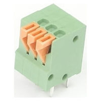 GB ターミナルブロック 3極 2.54mm ワンタッチ式 緑 縦向き GB-TBW-25LG-3P 1個（直送品）