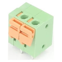 GB ターミナルブロック 2極 5.08mm ワンタッチ式 緑 縦向き GB-TBW-50LG-2P 1個（直送品）