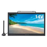 グリーンハウス 14型バッテリー内蔵ポータブルテレビ DVD対応 GH-PDTV14A-BK 1個（直送品）