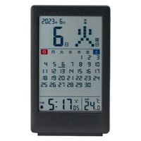 アデッソ レザー調デスクカレンダー電波時計 DCC-365BK 1台（直送品）