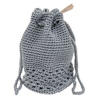 オカ 巾着 バッグ マルシェシリーズ ドローストリングバッグ 手編み 洗濯OK グレー 457858 1個（直送品）