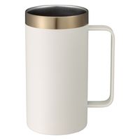 シービージャパン ビールジョッキ 500ml 喉越しを楽しむジョッキ 保冷 真空二重構造 ステンレス ホワイト 459425 1個（直送品）